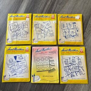 Aunt Martha's Hot Iron Transfers Vintage Lot of 6 Assorted Designs Unopened